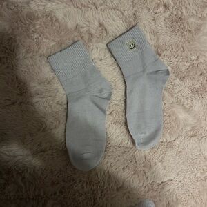 Gray Smiley Face Socks